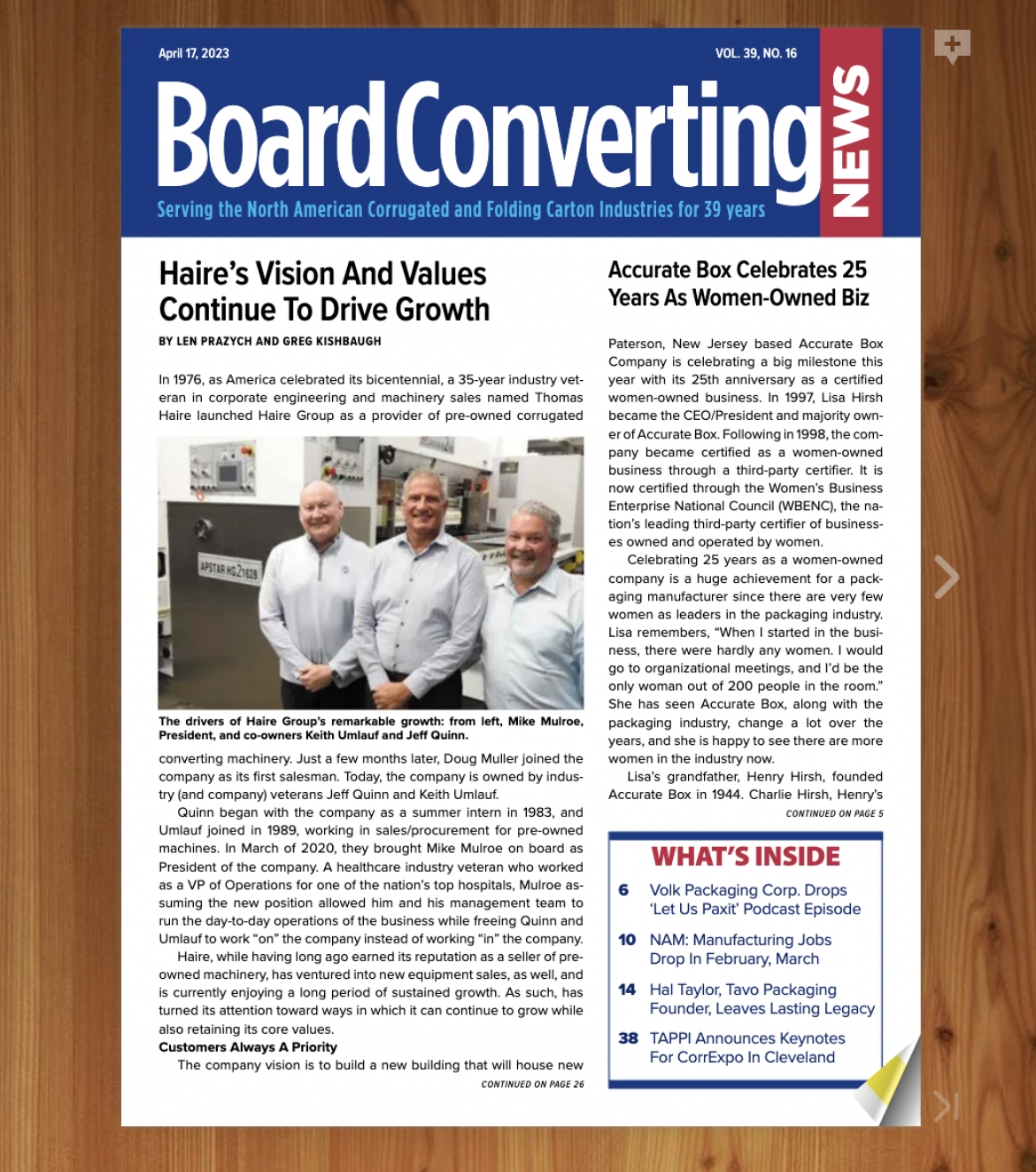 Haire’s Vision And Values Continue To Drive Growth - Board Converting News